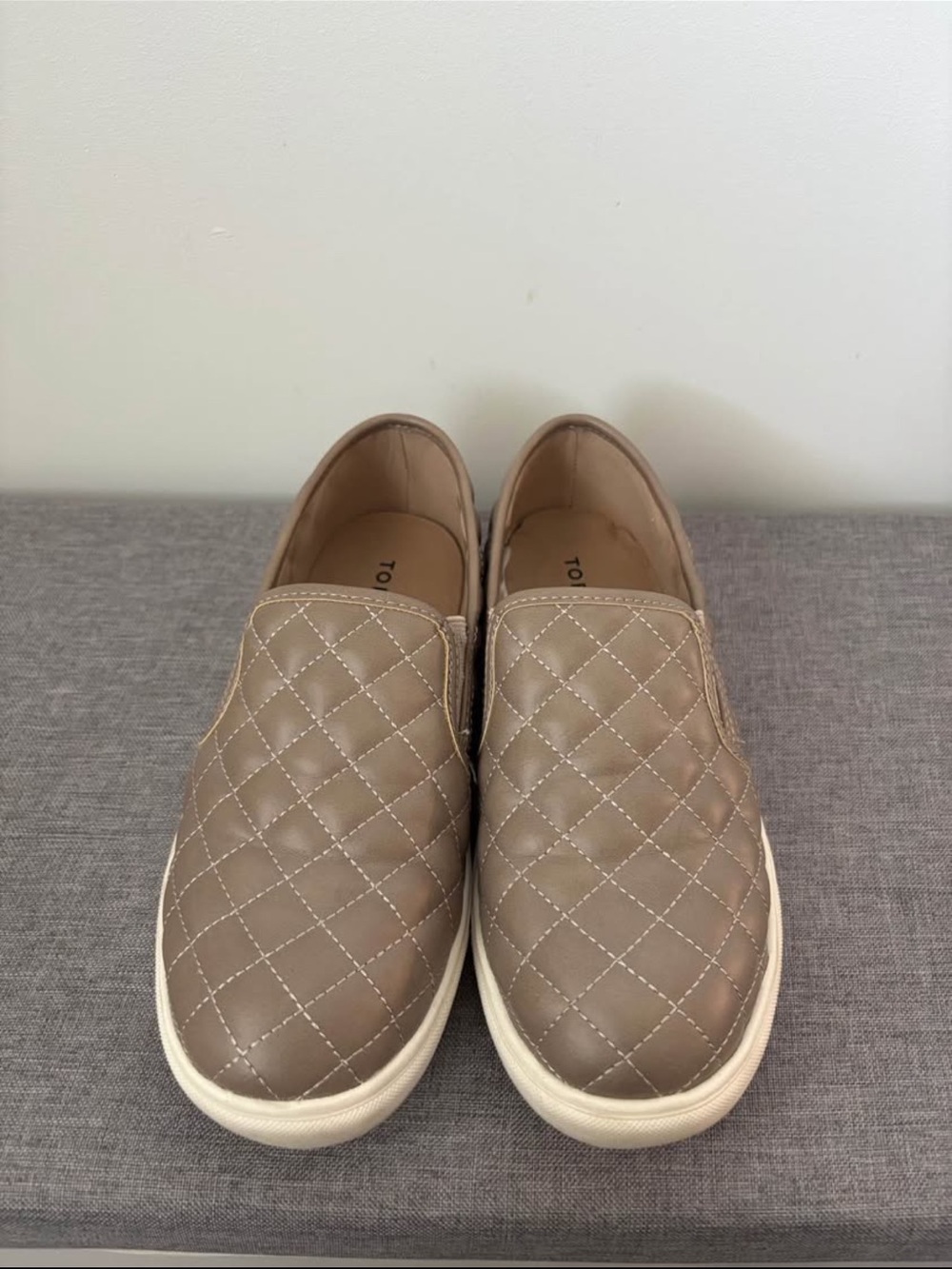 torrid Quilted Taupe Slip-On Sneakers